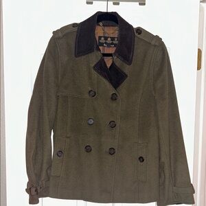Barbour Olive Green Pea Coat